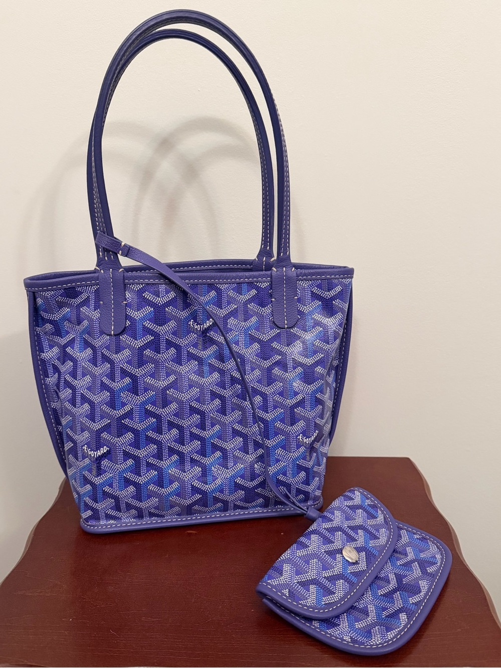 Goyard Anjou Mini Style Canvas Tote with Signature Print